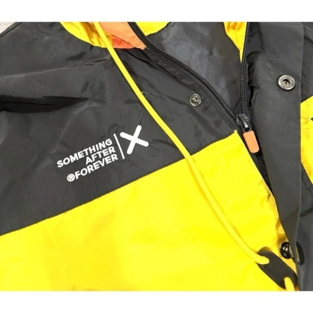 Something After Forever Windbreaker Mens Small Pre-Owned Jacket Yellow Hooded